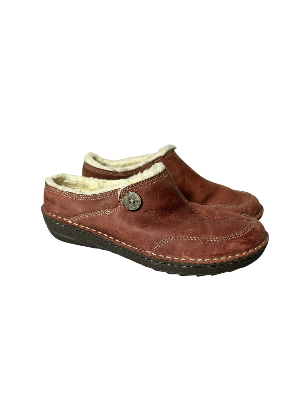 Teva Tonalea Suede Mule Clogs Shearling Lined Brown Size 7